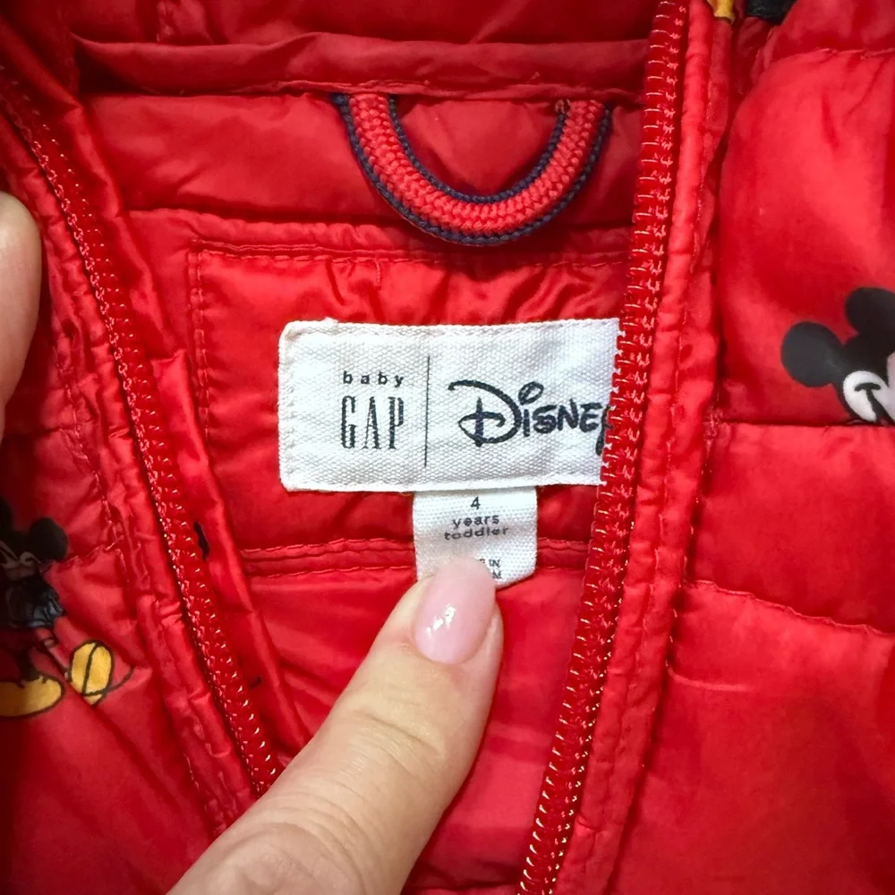 Gap x Disney Mickey Puffer Jacket - Size 4